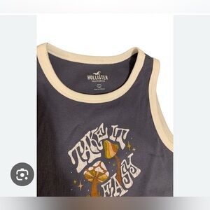 Hollister Gray and Cream Crop Top